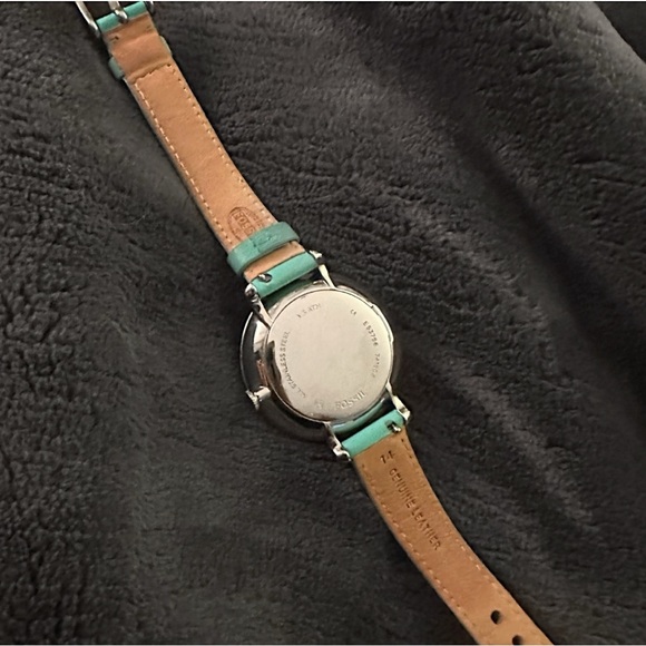 Fossil Teal Leather Jacqueline Women’s Watch w/ Silver in Original Fossil Box - Picture 5 of 7